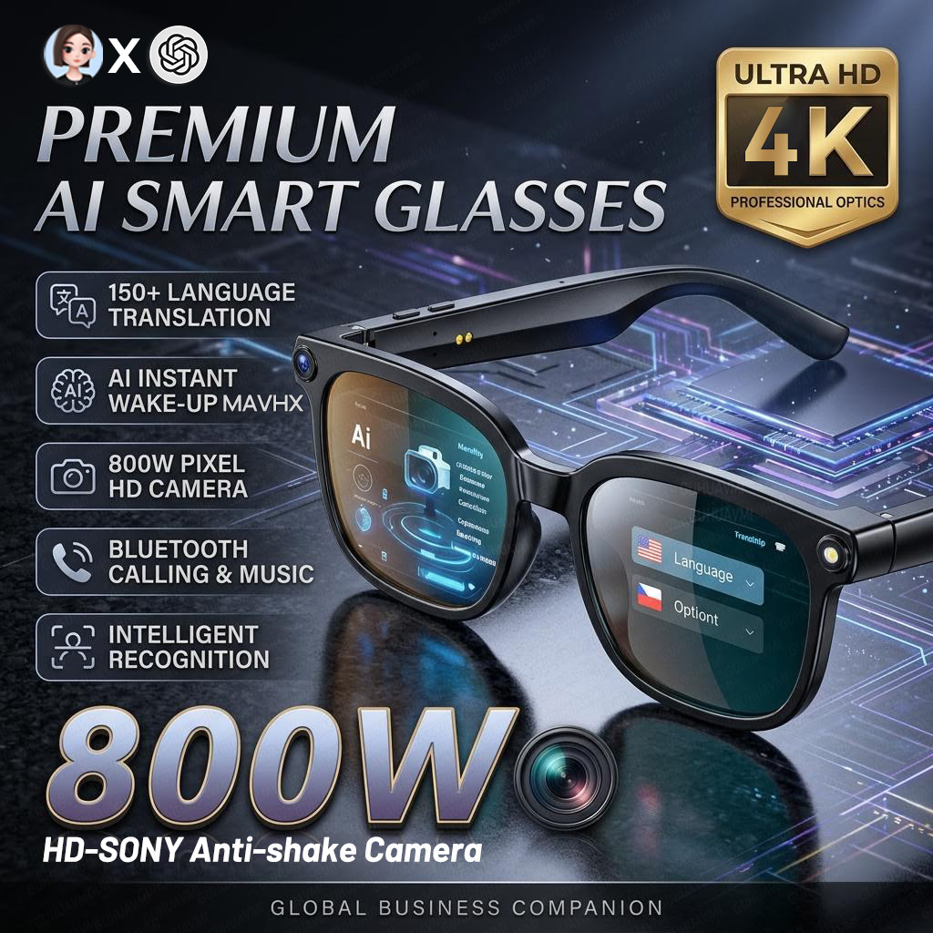 Smart Glasses Lens - نظارات ذكية 4K بدقة 8 ميجابكسل
