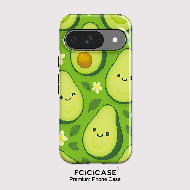 Google Pixel 9 Pro - جراب هاتف Fcicicase بتصميم زهرة الأفوكادو