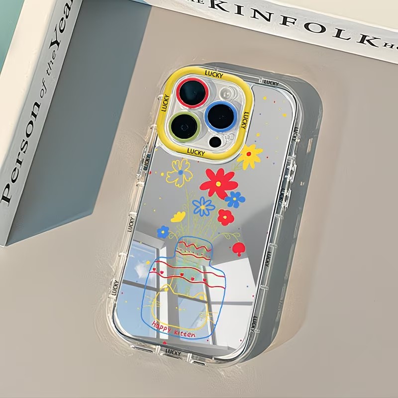 Apple Iphone 16 - غطاء هاتف ناعم بتصميم مرآة على