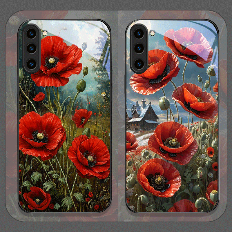 Samsung Galaxy S24 - غطاء هاتف من الزجاج المقوى بطباعة