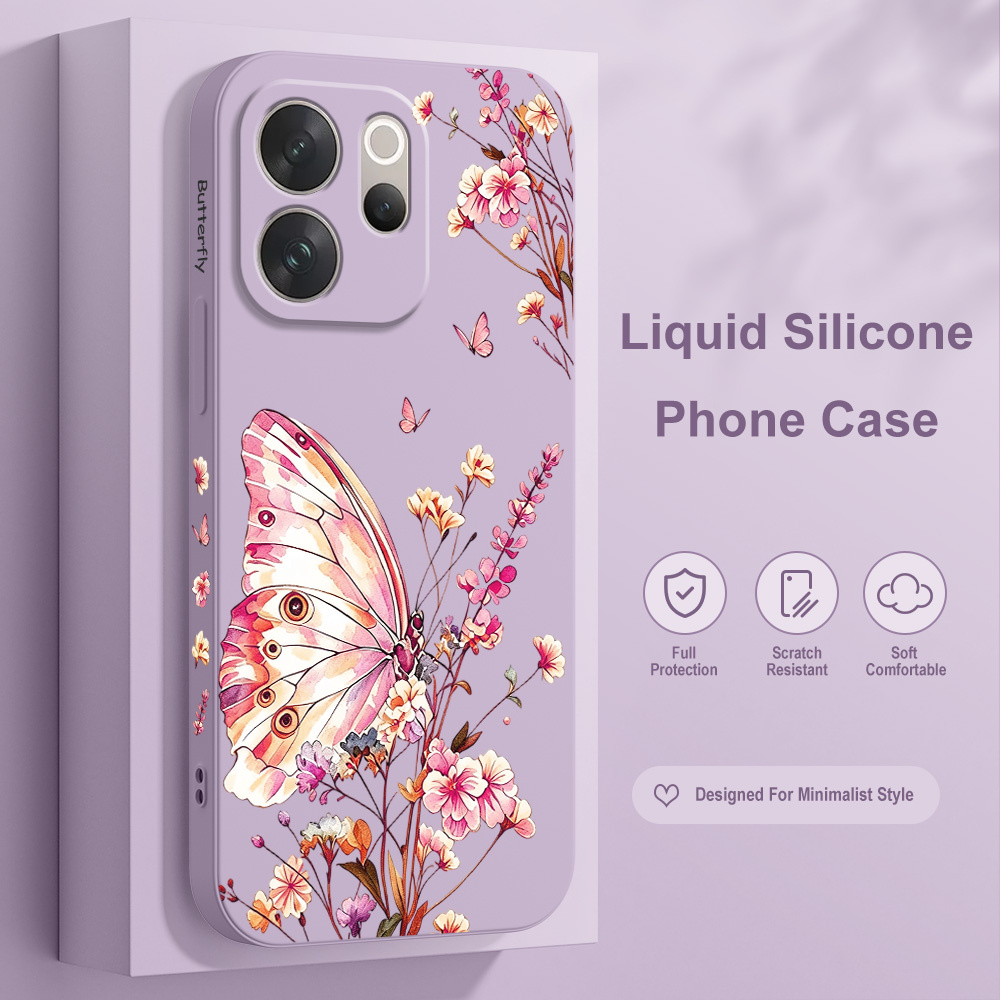 Vivo V40 - غطاء هاتف بتصميم فراشة لـ Vivo