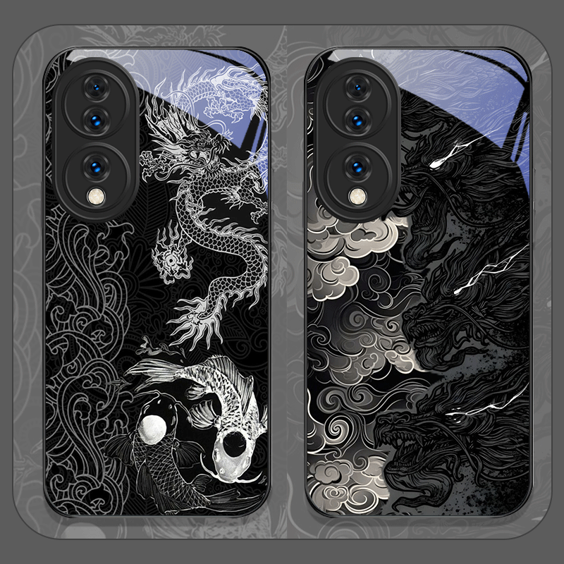 Huawei Mate 60 - غطاء هاتف من الزجاج المقوى بتصميم