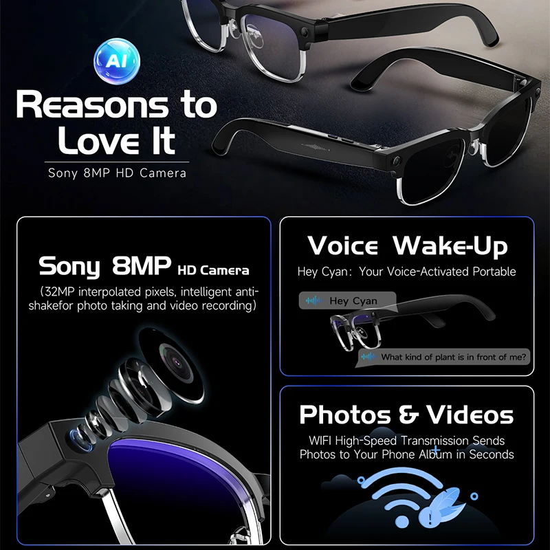 نظارات ذكية W630 HeyCyan مع خا - مراجعة Smart Glasses Lens وسعره
